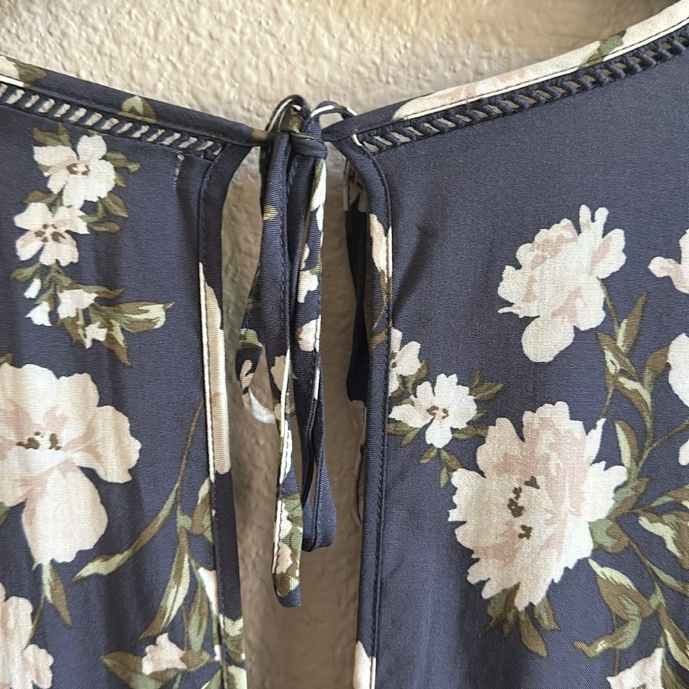 O'Neill Navy Floral Long-Sleeve V-Neck Dress - Picture 8 of 13